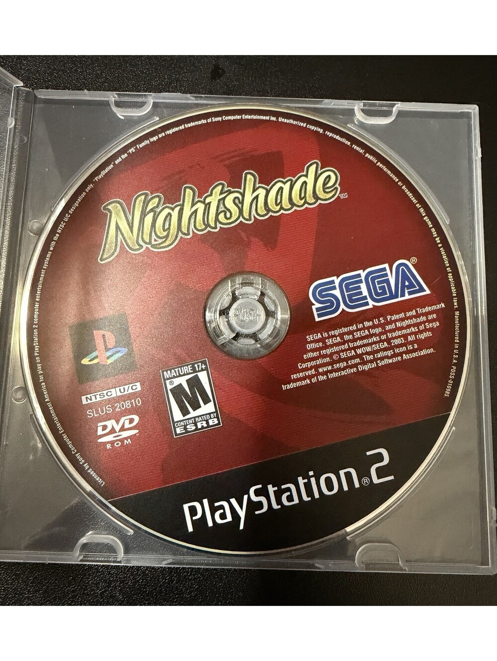 Nightshade Playstation 2 PS2 2003 Disc Only Tested And Working